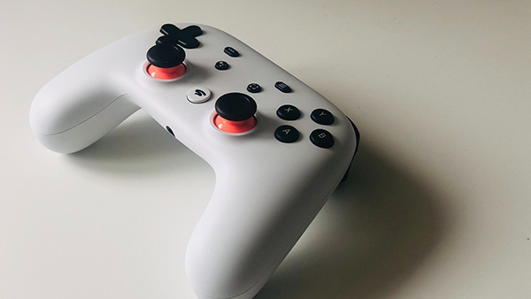 A photo of a Google Stadia controller