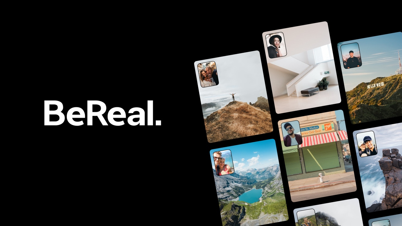 Logo and UI for social media site BeReal. Logo and UI for social media site BeReal.
