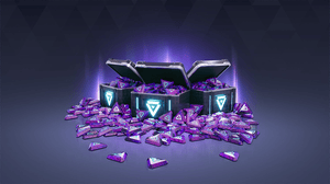 Artwork of Overwatch loot boxes (featuring coins spilling out of purple treasure chests) Artwork of Overwatch loot boxes (featuring coins spilling out of purple treasure chests)