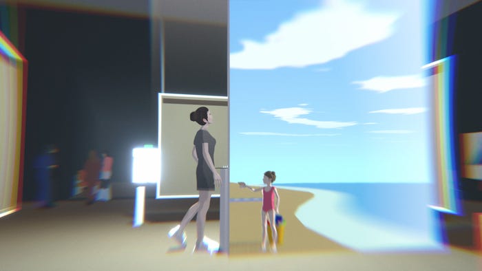 A screenshot from The Wreck showing memories bleeding together