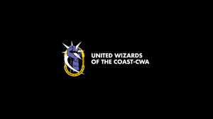 The United Wizards of the Coast—CWA logo on a black background The United Wizards of the Coast—CWA logo on a black background