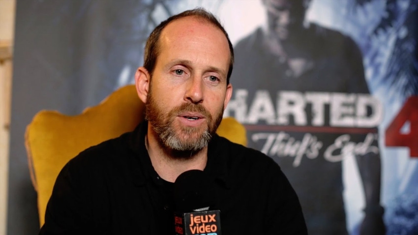 Photo of former Naughty Dog developer Bruce Straley, doing promo for Uncharted 4: A Thief's End.