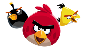 Key art from Classic Angry Birds, depicting three birds nestled on a white background.