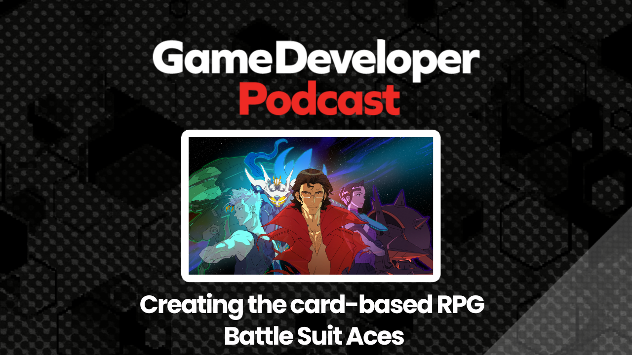 Key art for Battle Suit Aces with the Game Developer Podcast logo. Key art for Battle Suit Aces with the Game Developer Podcast logo.