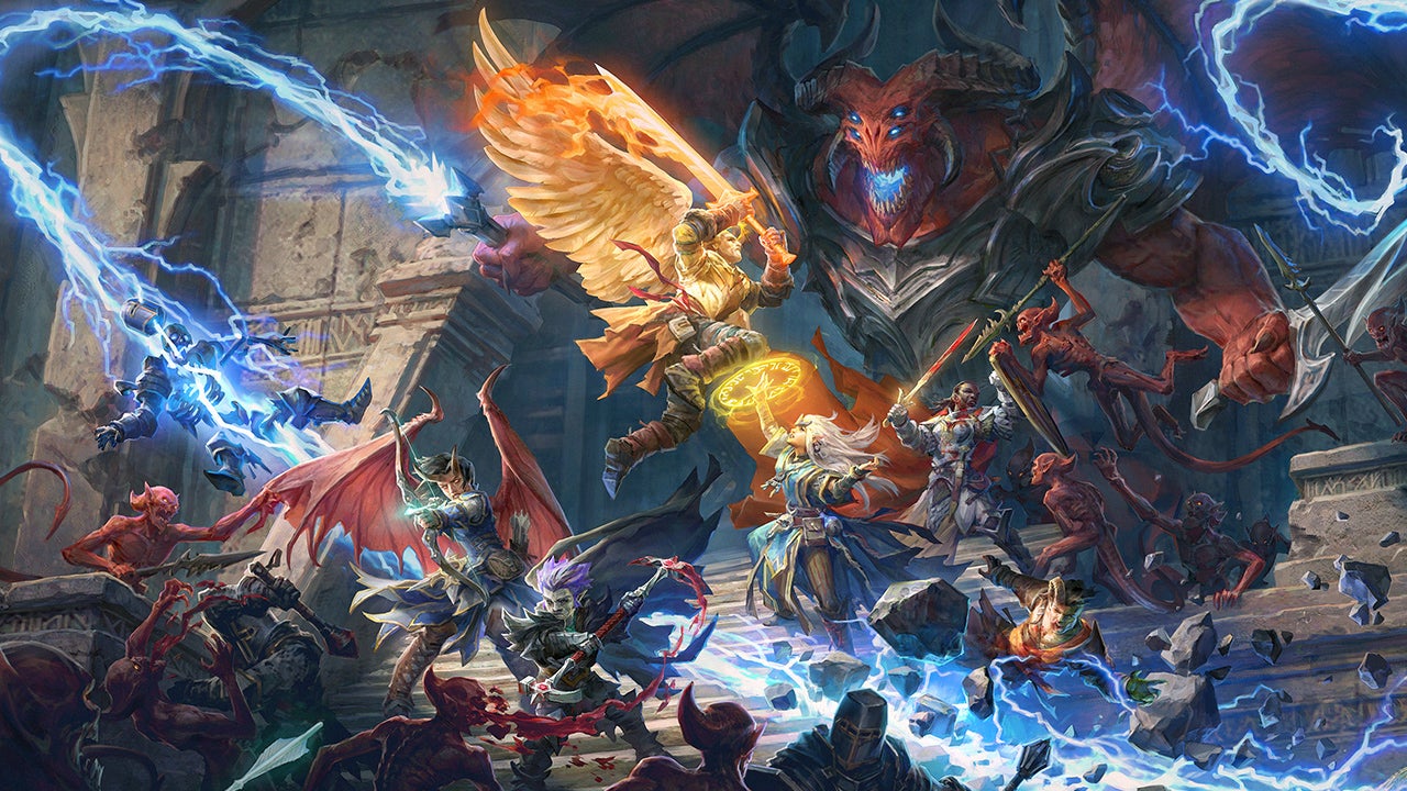 Key art for Owlcat Games' Pathfinder: Wrath of the Righteous. Key art for Owlcat Games' Pathfinder: Wrath of the Righteous.