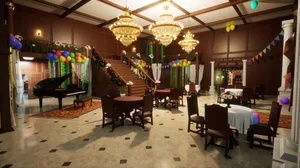 A screenshot of Mecca Chameleon, showing a luxurious ballroom A screenshot of Mecca Chameleon, showing a luxurious ballroom