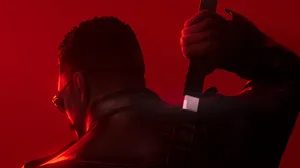 Blade, backlit, with a blood red background Blade, backlit, with a blood red background