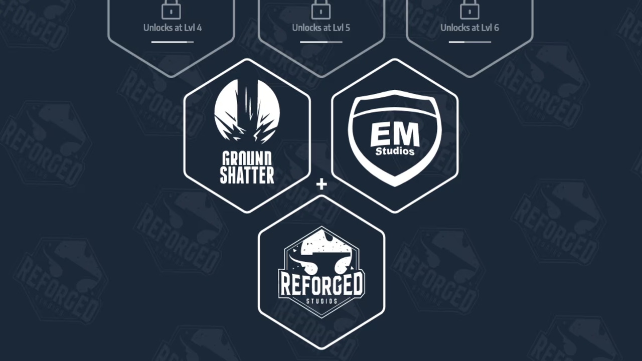 Graphic for Reforged Studios' acquisition of Extra Mile and Ground Shatter. Graphic for Reforged Studios' acquisition of Extra Mile and Ground Shatter.
