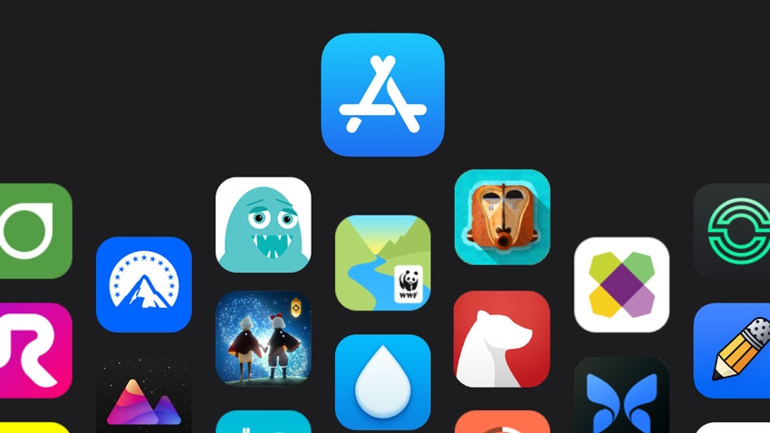 The App Store logo surrounded by other apps