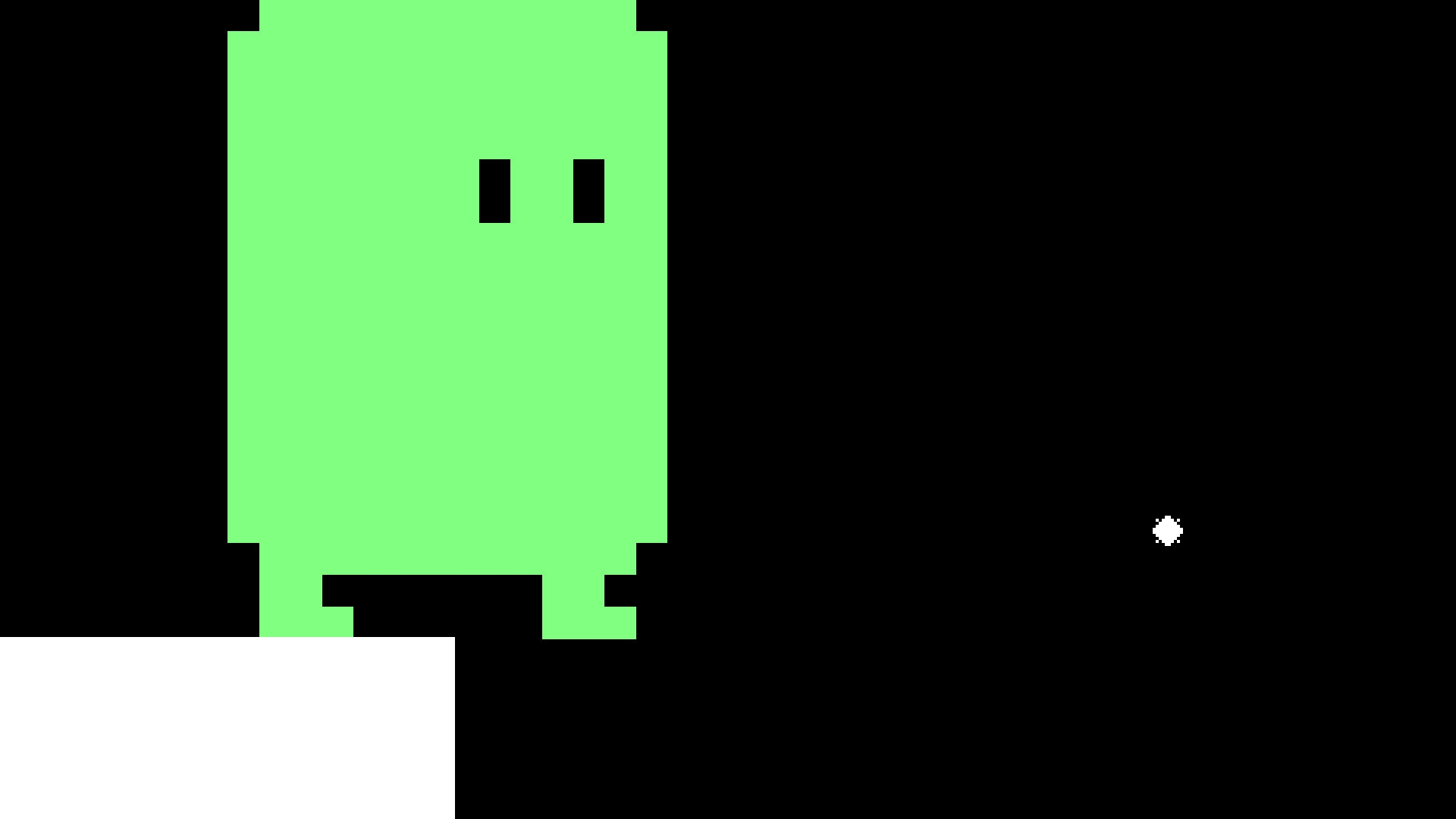 a large green character standing on a platform