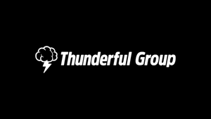 The Thunderful logo on a black background