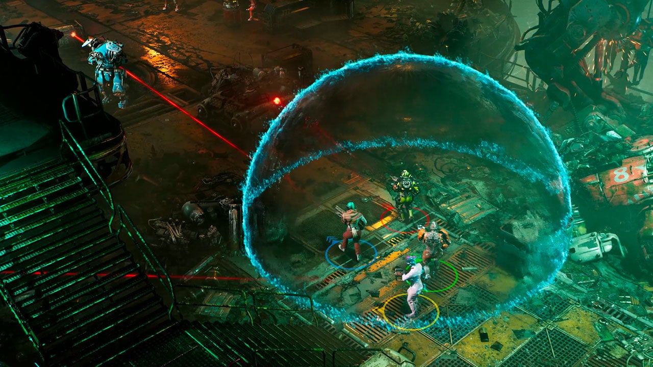 Screenshot of Neon Giant's The Ascent showing multiple players in combat. Screenshot of Neon Giant's The Ascent showing multiple players in combat.
