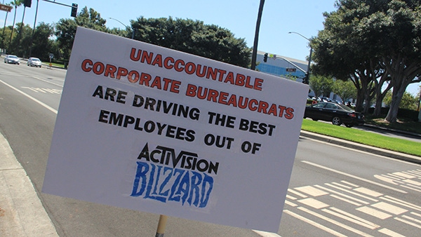 Activision Blizzard员工抗议现场图