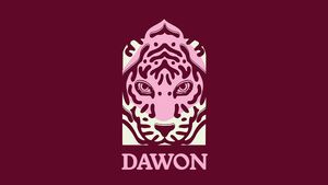 The Dawon logo on a purple background