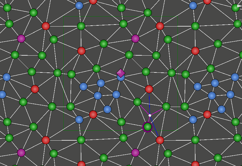 a web of nodes, brightly colored with white connectors a web of nodes, brightly colored with white connectors