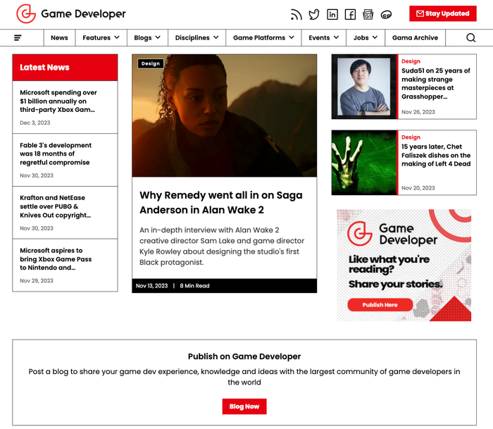 GameDeveloper首页新设计界面预览