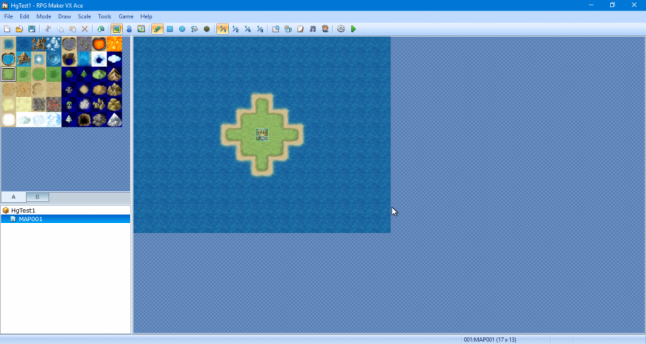 Screenshot: Making changes in RPG Maker