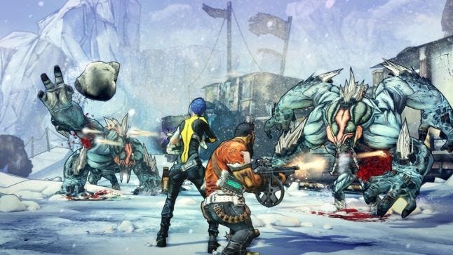 Players combine forces to take on a pair of ÃƒÆ’Ã†â€™Ãƒâ€šÃ‚Â¢ÃƒÆ’Ã‚Â¢ÃƒÂ¢Ã¢â€šÂ¬Ã…Â¡Ãƒâ€šÃ‚Â¬ÃƒÆ’Ã¢â‚¬Â¹Ãƒâ€¦Ã¢â‚¬Å“BullymongsÃƒÆ’Ã†â€™Ãƒâ€šÃ‚Â¢ÃƒÆ’Ã‚Â¢ÃƒÂ¢Ã¢â€šÂ¬Ã…Â¡Ãƒâ€šÃ‚Â¬ÃƒÆ’Ã‚Â¢ÃƒÂ¢Ã¢â€šÂ¬Ã…Â¾Ãƒâ€šÃ‚Â¢ in Borderlands 2. Source: http://gearboxsoftware.com