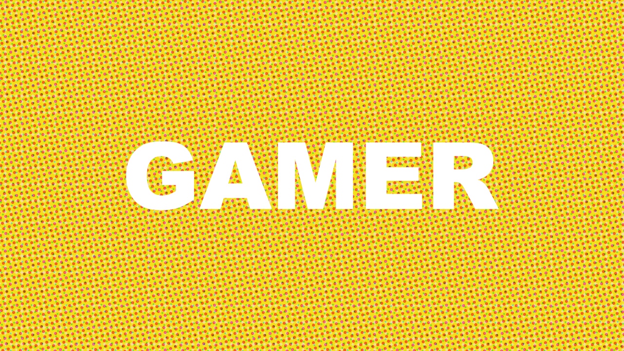 The word 'gamer' in bold text on a bright yellow background The word 'gamer' in bold text on a bright yellow background