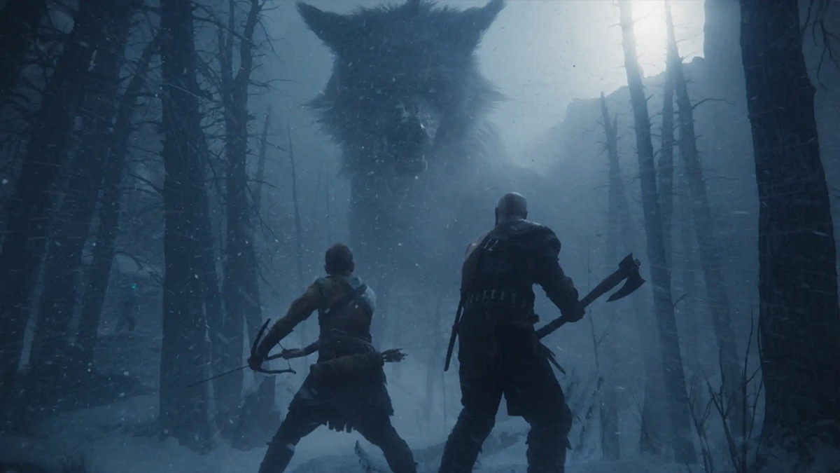Kratos and Atreus in a promo for God of War: Ragnarok, preparing to fight a giant wolf. Kratos and Atreus in a promo for God of War: Ragnarok, preparing to fight a giant wolf.