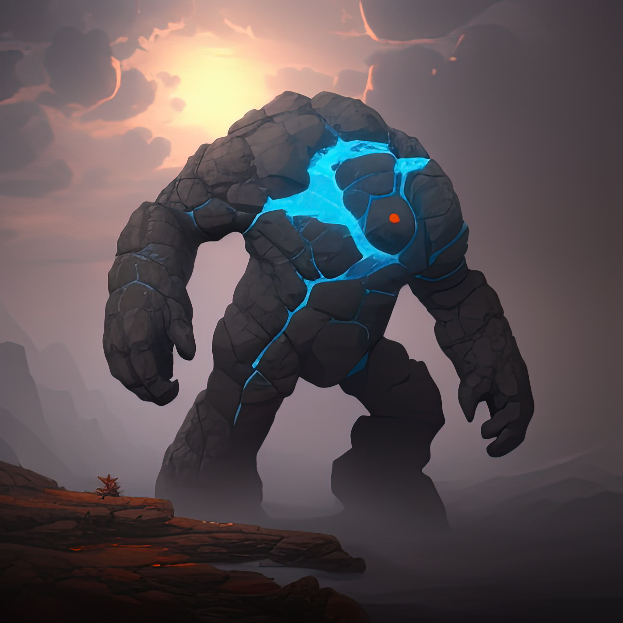 A portrait of a Golem made by Scenario.