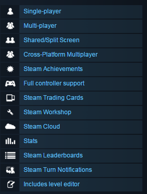 Steam feature list for Action Henk