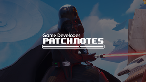 The Patch Notes logo overlaid on an image of Darth Vader in Fortnite The Patch Notes logo overlaid on an image of Darth Vader in Fortnite
