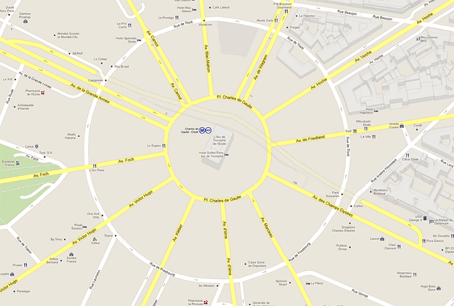 Arch of Triumph, Paris, France (google maps)