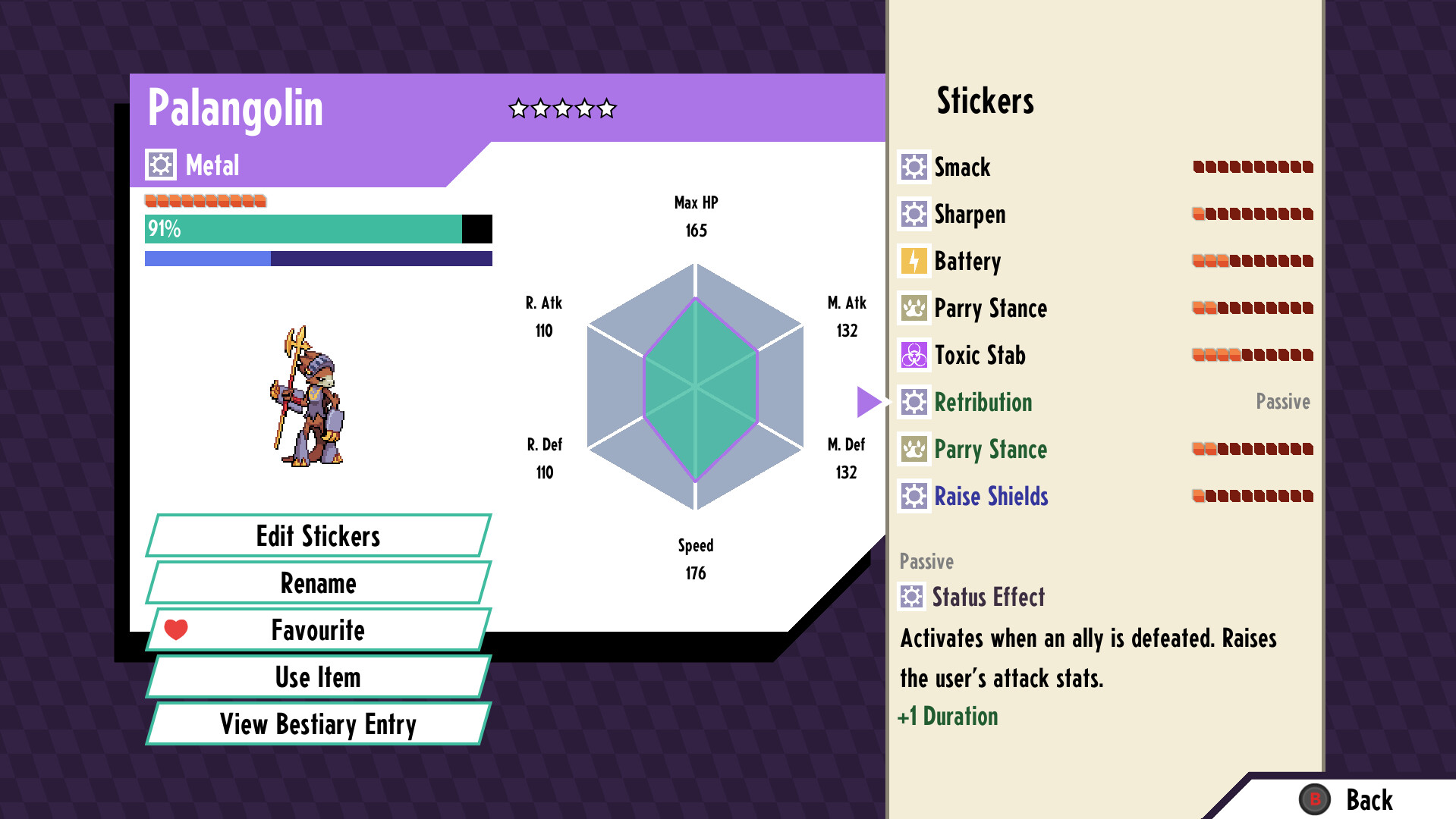 A screenshot from the game Cassette Beasts.