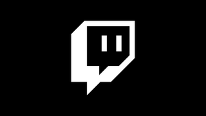 The Twitch logo on a black background