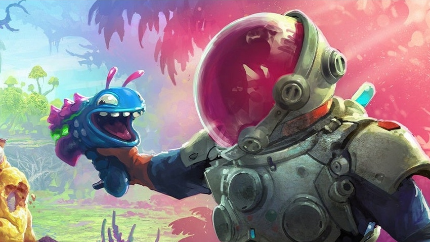Key art for Squanch Games' High on Life showing the player character firing their talking gun.