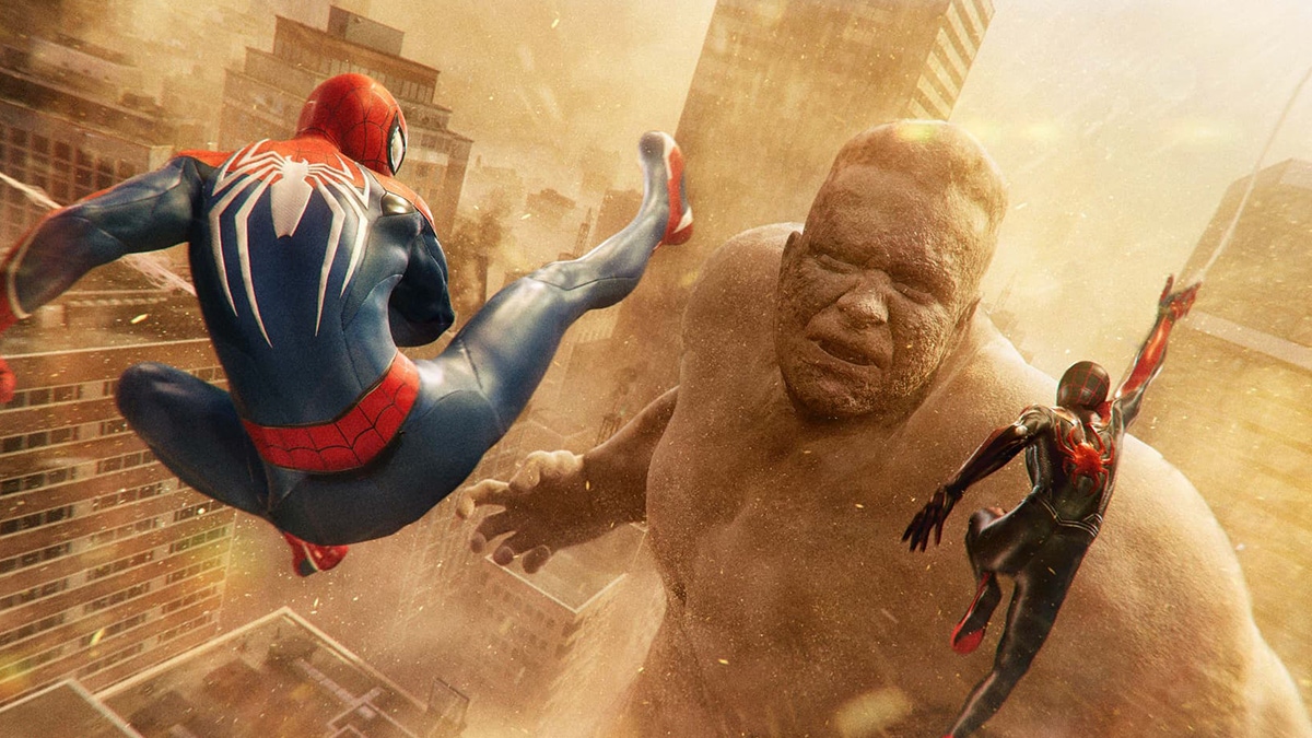 Peter Parker and Miles Morales battle Sandman as the Spider-Men Peter Parker and Miles Morales battle Sandman as the Spider-Men
