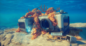 An underwater welcome center base in Subnautica 2, covered by Coral. An underwater welcome center base in Subnautica 2, covered by Coral.