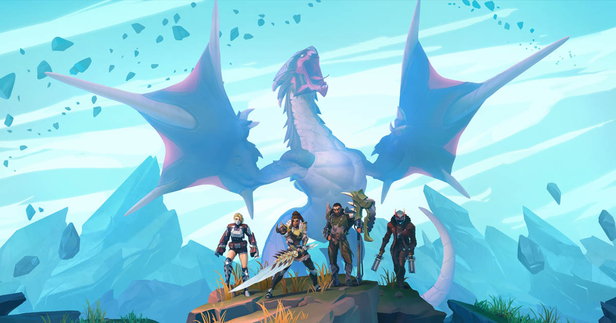 Key art for Phoenix Labs' 2019 online game Dauntless. Key art for Phoenix Labs' 2019 online game Dauntless.