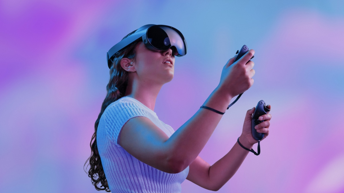 A person wearing a Meta Quest headset A person wearing a Meta Quest headset