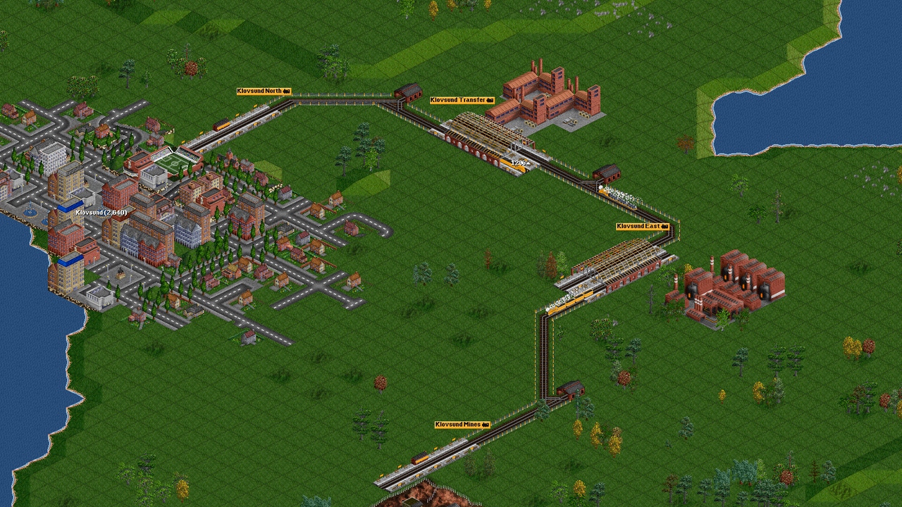 Screenshot of 1994's Transport Tycoon from Chris Sawyer. Screenshot of 1994's Transport Tycoon from Chris Sawyer.