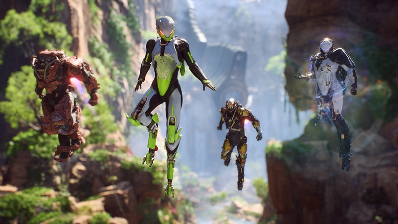 The four Javelin mechs in BioWare's 2019 game Anthem. 