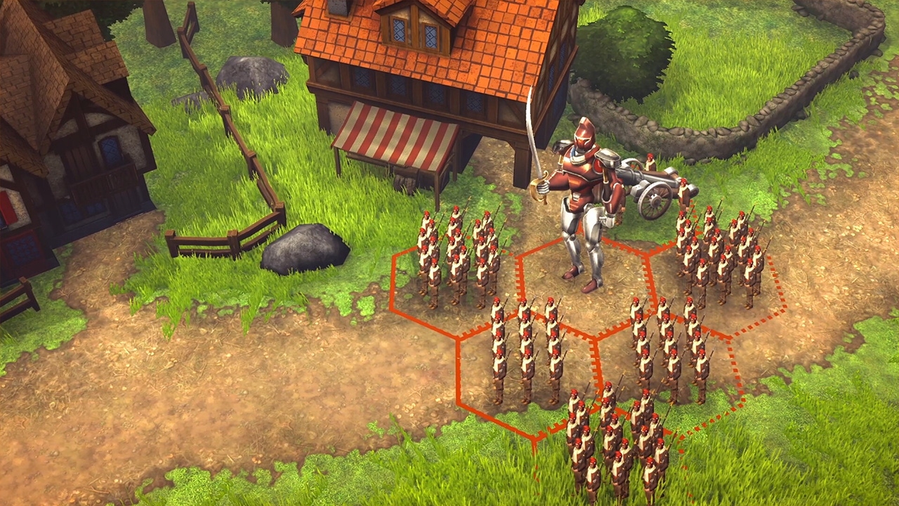 A screenshot of a grid-based battle in Bonaparte A screenshot of a grid-based battle in Bonaparte