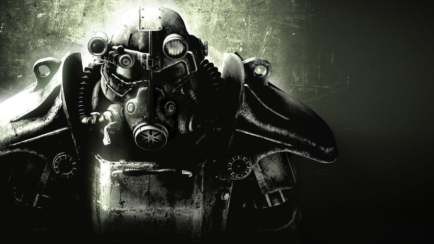 Key art for Bethesda's Fallout 3, showing a member of the Brotherhood of Steel.
