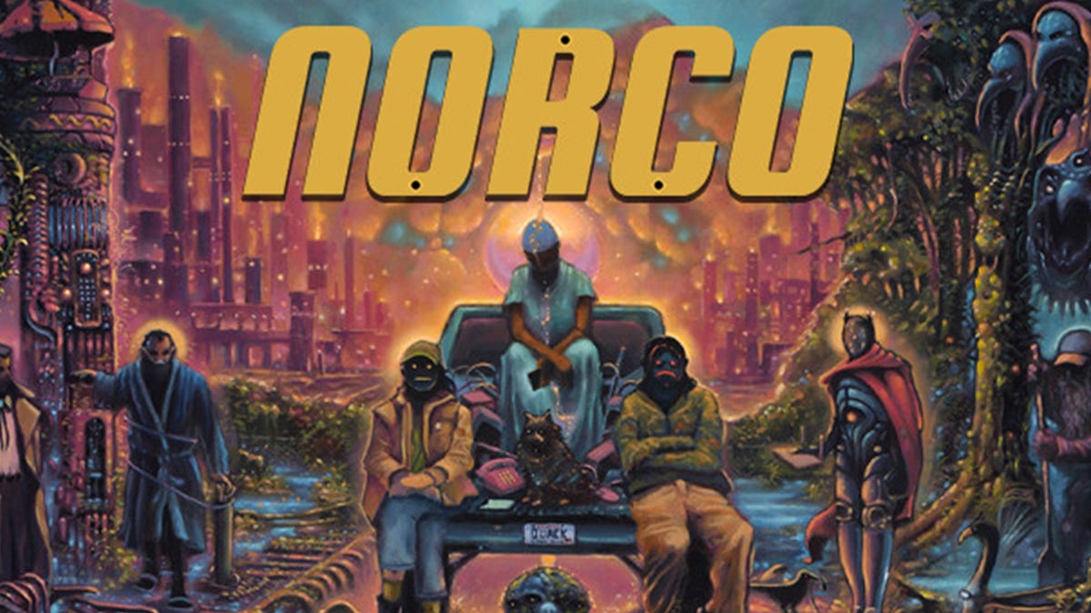 Norco 游戏封面,展示哥特式风格的冒险画面