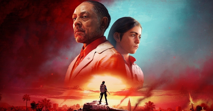 Promo art for Ubisoft's Far Cry 6, featuring Anton and Diego Castillo.