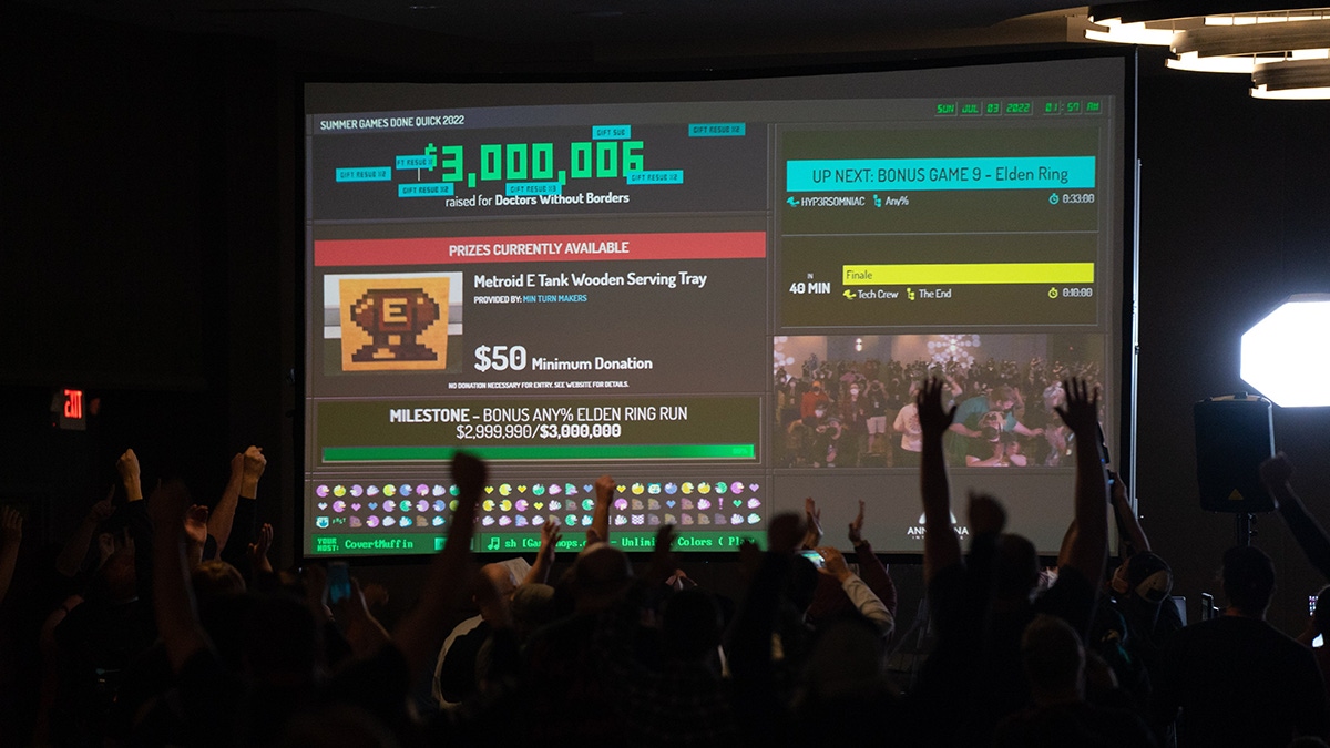 A crowd cheering at Summer Games Done Quick 2022 A crowd cheering at Summer Games Done Quick 2022