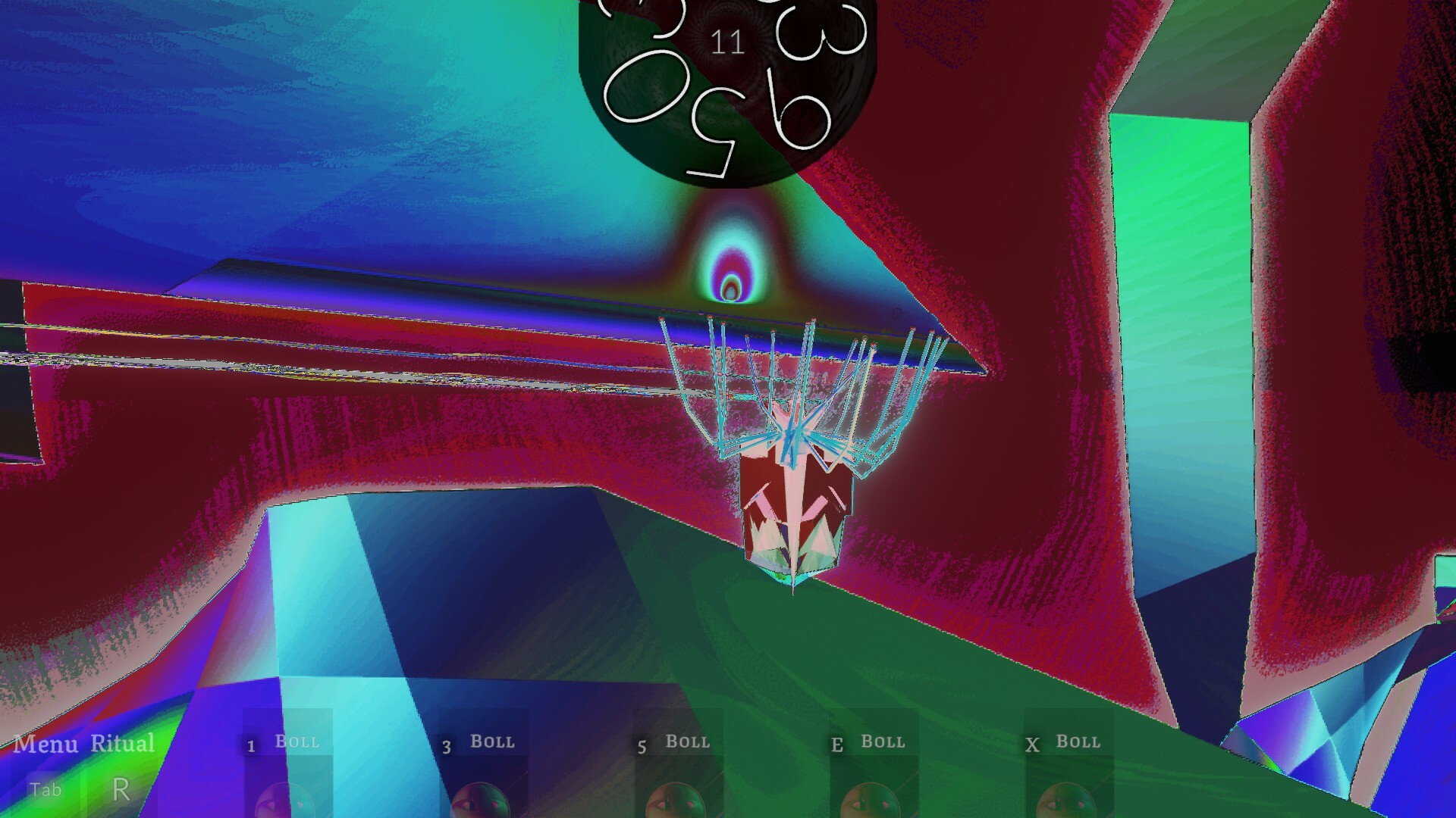 colorful level geometry and a spider-like form