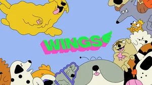 The WINGS logo surrounded by vibrant the animated canines from Dogpile The WINGS logo surrounded by vibrant the animated canines from Dogpile
