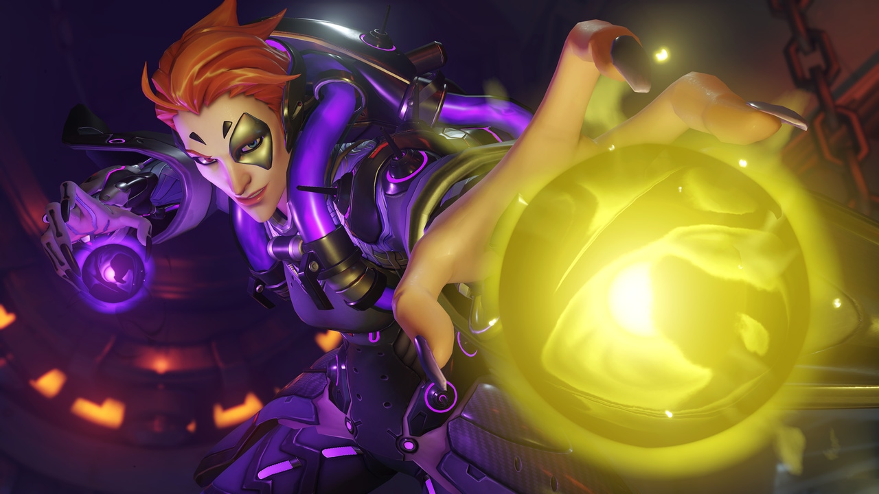 Screenshot of Moira from Blizzard's Overwatch in her Vanishing Act highlight. Screenshot of Moira from Blizzard's Overwatch in her Vanishing Act highlight.