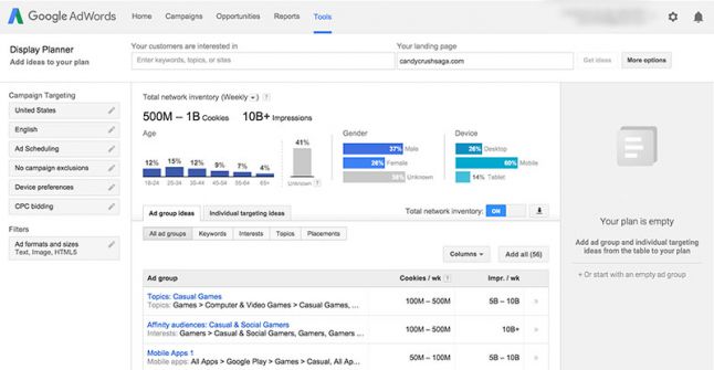 Google AdWords Display Planner