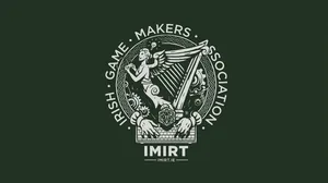 The Irish Game Makers Association logo on a green background The Irish Game Makers Association logo on a green background