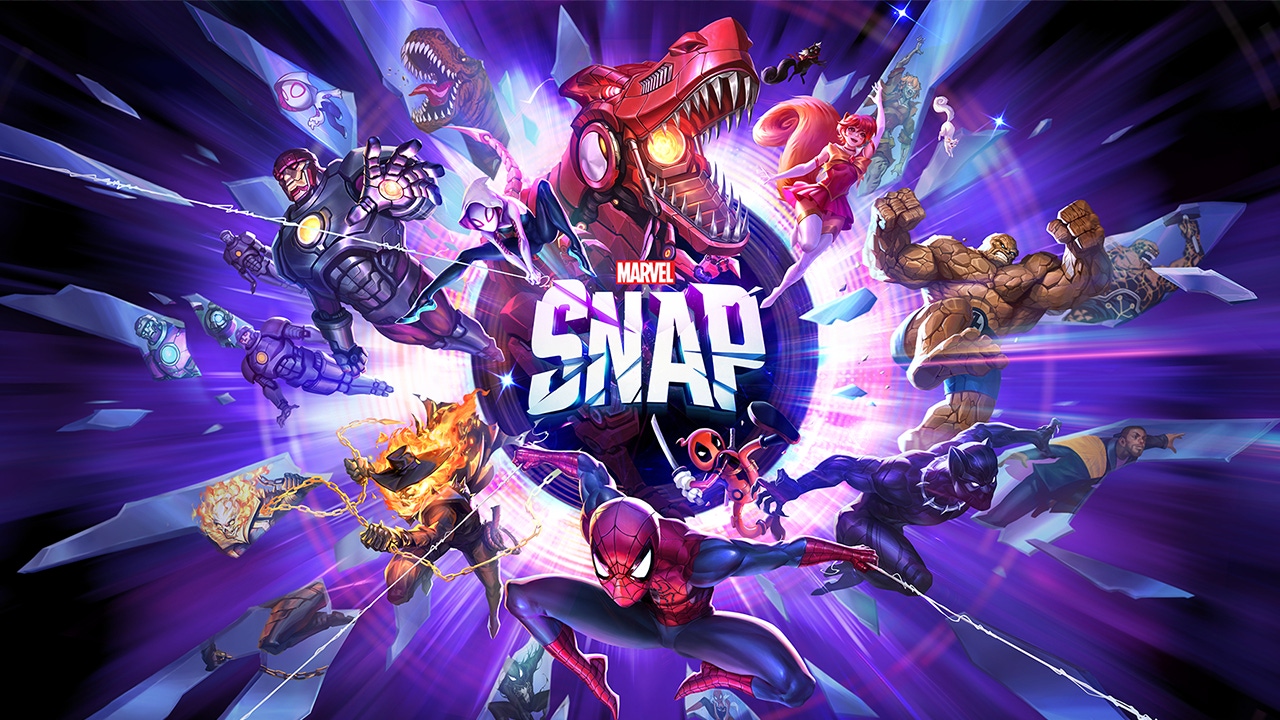 Key artwork for Marvel Snap featuring a variety of popular comic book heroes and villains Key artwork for Marvel Snap featuring a variety of popular comic book heroes and villains