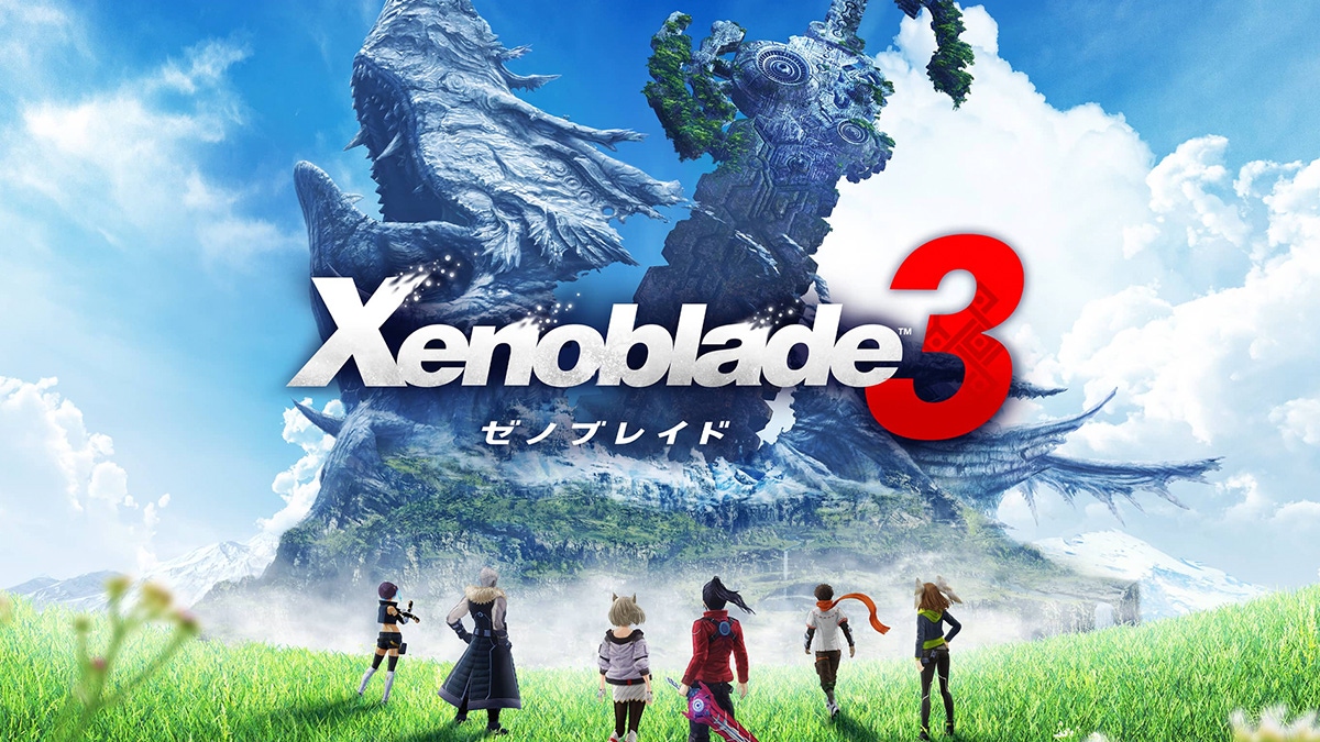 Key artwork for Xenoblade Chronicles 3 showing a party of characters gazing into the blue horizon Key artwork for Xenoblade Chronicles 3 showing a party of characters gazing into the blue horizon