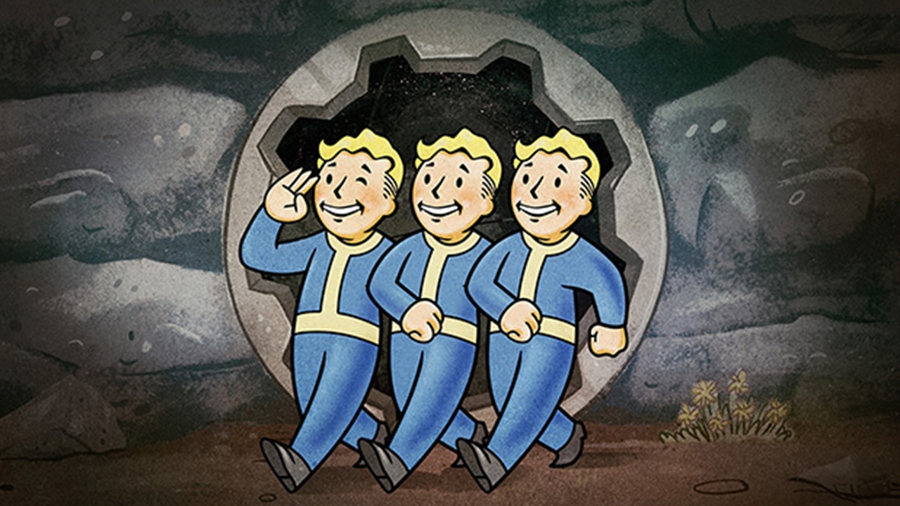 Fallout mascot Vault Boy strolls out of a vault Fallout mascot Vault Boy strolls out of a vault